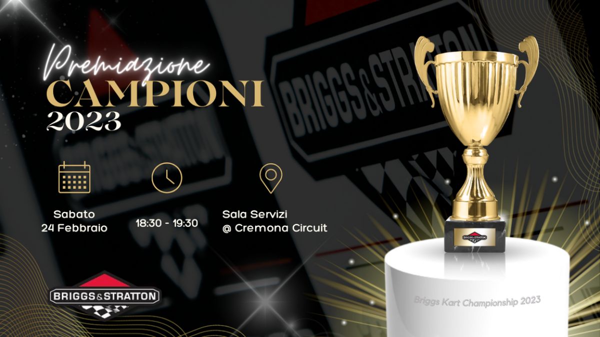 Sabato 24 Febbraio si celebrano i Campioni Briggs Kart Championship 2023